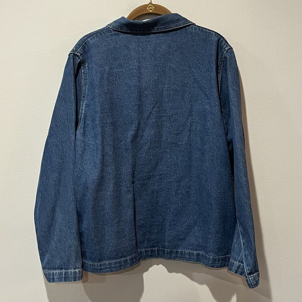 Vintage Tantrums Denim Jacket Womens Medium Embroidered Christmas Snowman Granny - Picture 2 of 9
